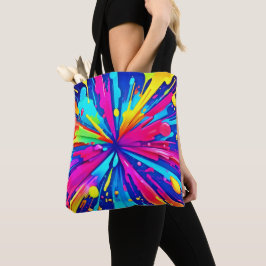 Färgschaos: Abstrakt av färgmönster Tygkasse