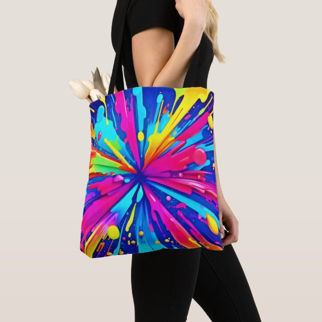 Färgschaos: Abstrakt av färgmönster Tygkasse (Närbild)