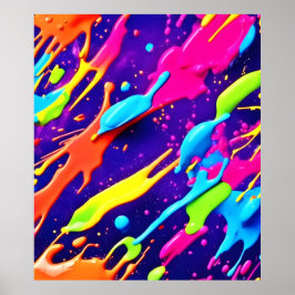 Färgschaos i Abstrakt Splatter Poster