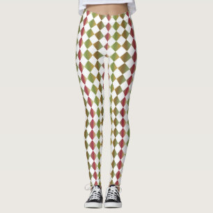 Färgscheckens Diamond Mönster Leggings