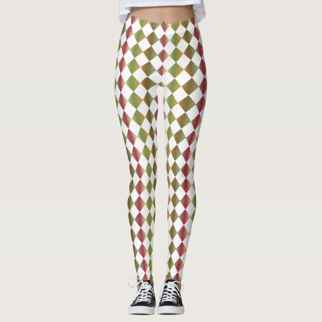 Färgscheckens Diamond Mönster Leggings (Framsida)