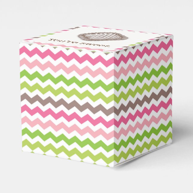 Färgschevron rand med chokladtryffel presentaskar (Framsidan Sidan)