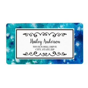 Färgsetikett för Cute Blue Grönt White Shipping Fraktsedel