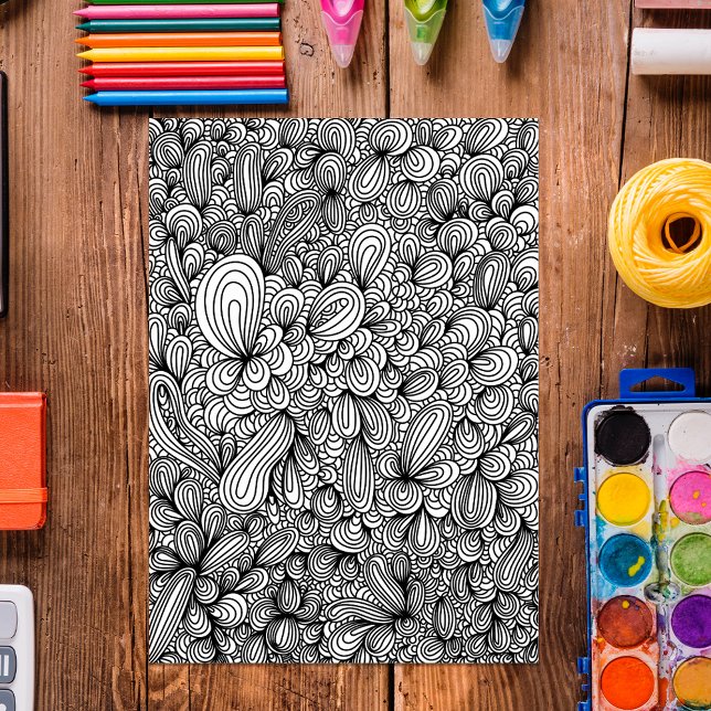 Färgsida för abstrakt Hand plockade Doodle Art Poster (Skapare uppladdad)