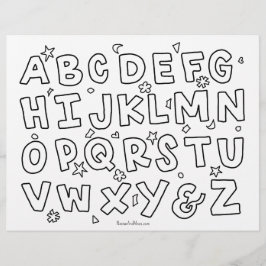 Färgsida för Alphabet-format för budgeterade barn Reklamblad