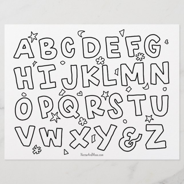 Färgsida för Alphabet-format för budgeterade barn Reklamblad (Framsidan)
