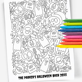 Färgsida för anpassningsbar | Halloween Mönster