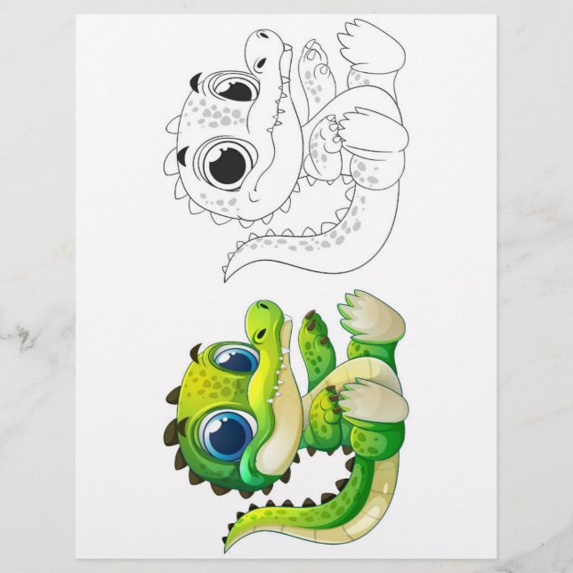 Färgsida för att dra i Tecknad Reklamblad (Framsidan)