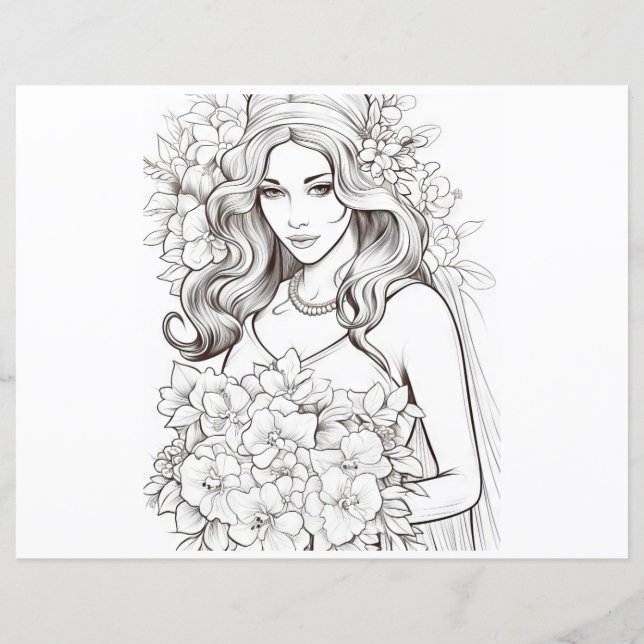 Färgsida för bröllop - Roligt för alla gäster (Baksida)