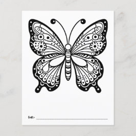 Färgsida för Butterfly Baby Shower Kids Activity Flygblad