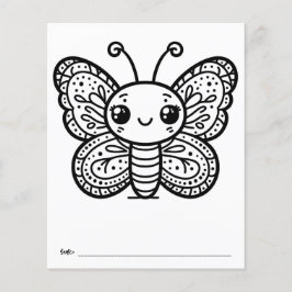 Färgsida för Butterfly Baby Shower Kids Activity Flygblad