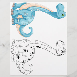 Färgsida för cute-dinosaurer reklamblad