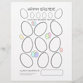 Färgsida för Cute-Påskägg med mönster bakåt