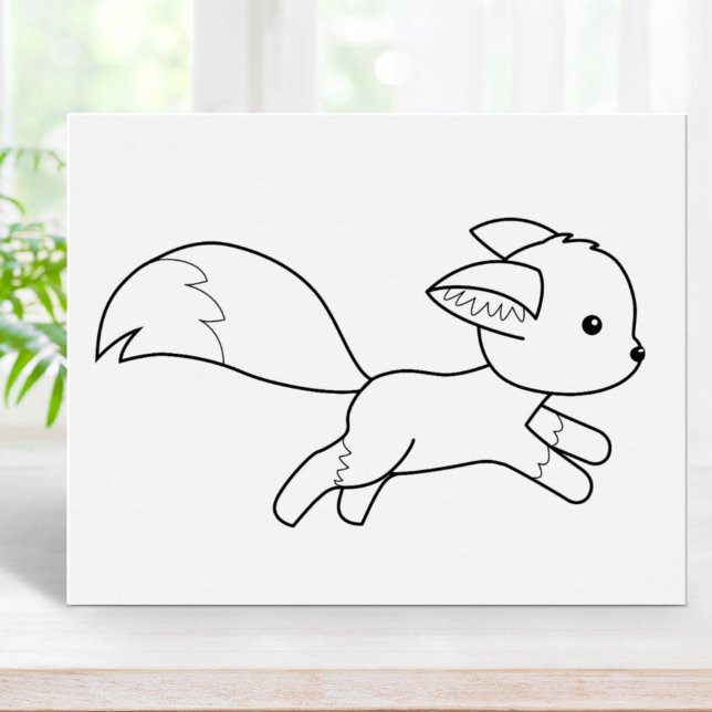Färgsida för Cute Running Fox Poster (Skapare uppladdad)
