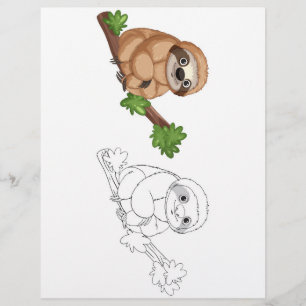 Färgsida för Cute Tecknad koala Reklamblad