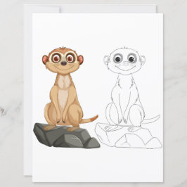 Färgsida för Cute Tecknad meerkat
