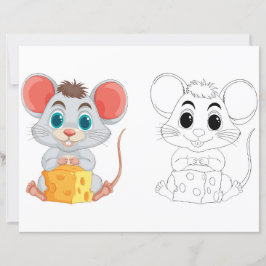 Färgsida för Cute Tecknad råtta