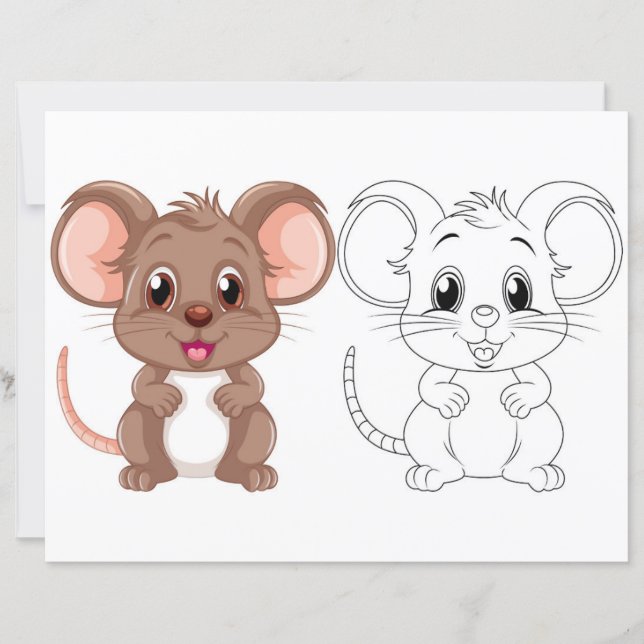 Färgsida för Cute tecknad råtta (Framsida)