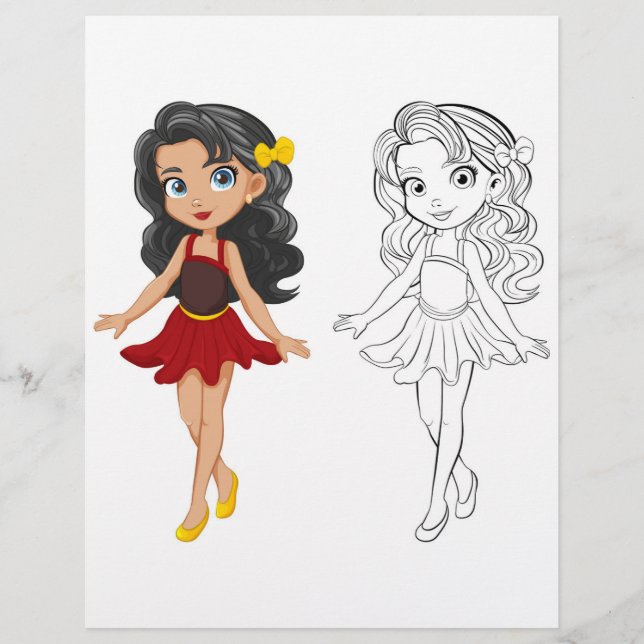 Färgsida för cute-Tecknad Reklamblad (Framsidan)