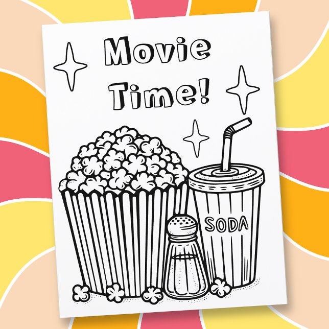 Färgsida för filmtid | Popcorn, Soda och Salt (Skapare uppladdad)