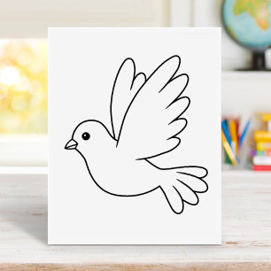 Färgsida för flygande Tecknad Dove Bird Poster