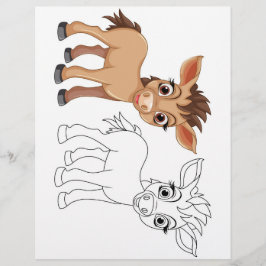 Färgsida för kugghäst i Tecknad Reklamblad