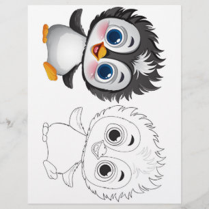 Färgsida för penguin reklamblad