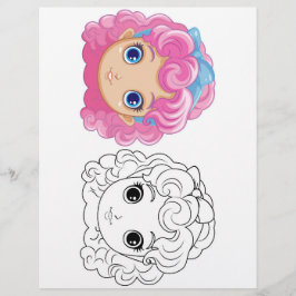 Färgsida för röntgendocka för Tecknad Reklamblad