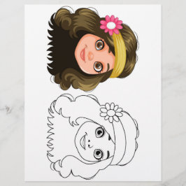 Färgsida för röntgendocka för Tecknad Reklamblad