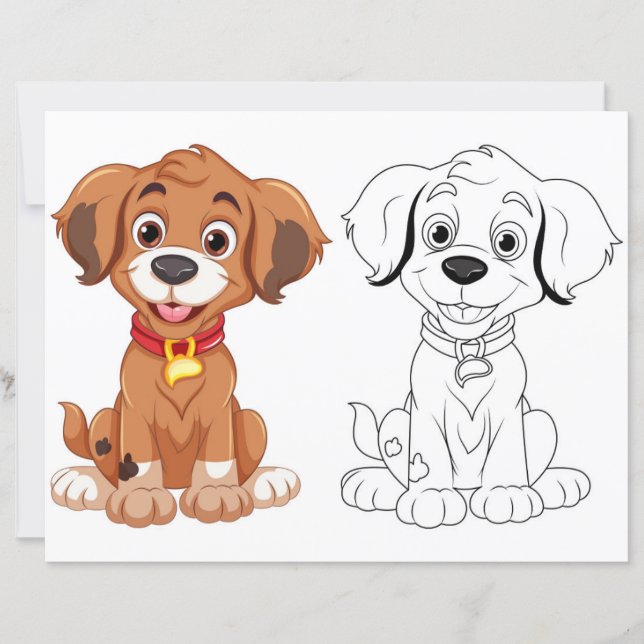 Färgsida för tyst hund (Framsida)