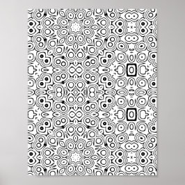 Färgsida med modet symmetrisk mönster med cirklar poster
