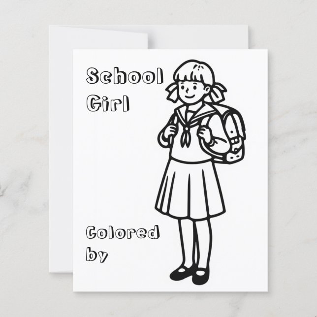 färgsida.. Scool-flicka (Framsida)