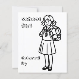 färgsida.. Scool-flicka