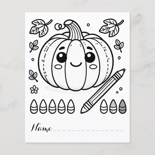 Färgsidor för Pumpkin-Thanksgiving för ljus Flygblad (Framsidan)