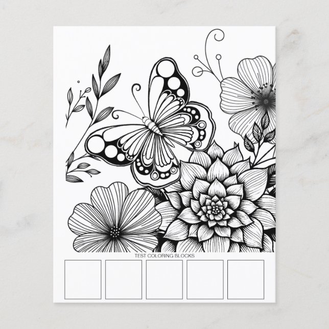 Färgsidor för Vuxen av fjäril Art Flygblad (Framsidan)