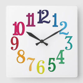 Färgsiffror Fyrkantig Klocka