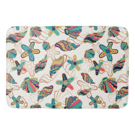 Färgsiga segelrutor sömlösa duschgardiner i mönste badrumsmatta