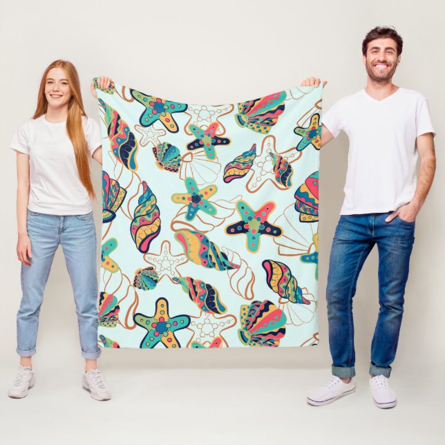 Färgsiga sjöar mönster fleece filt (På plats)