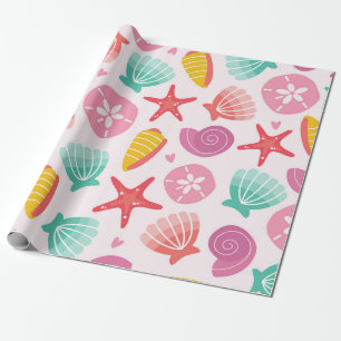 Färgsiga sjöar och Starfish Mönster Presentpapper
