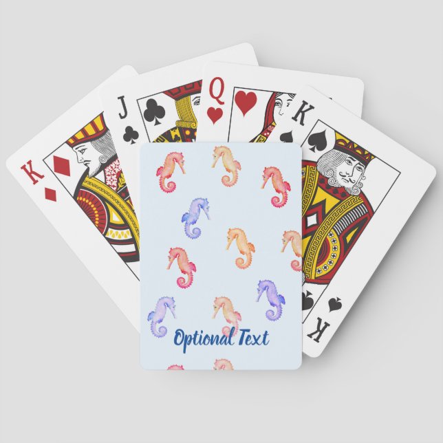 Färgsiga sjöhästar Mönster Casinokort (Baksidan)