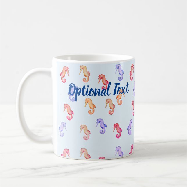 Färgsiga sjöhästar Mönster Kaffemugg (Vänster)