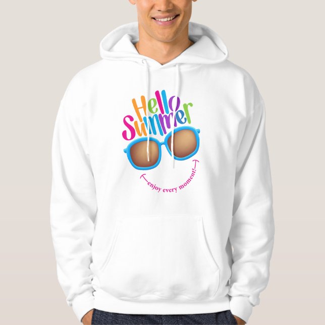 Färgsiga solglasögon för sommartid hoodie (Framsida)