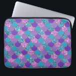Färgskalor för sjöjungfru mönster laptop fodral<br><div class="desc">Färgfull glitters sjöjungfru skalar geometriskt mönster.</div>
