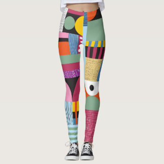 Färgskandinaviskt: Cheerful Mönster Mix. Leggings