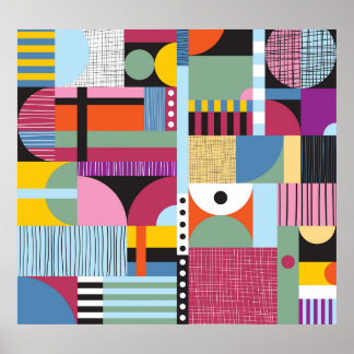 Färgskandinaviskt: Cheerful Mönster Mix. Poster