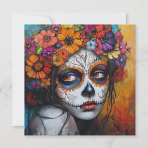 Färgskapande kultursamling i Day of the dead Inbjudningar