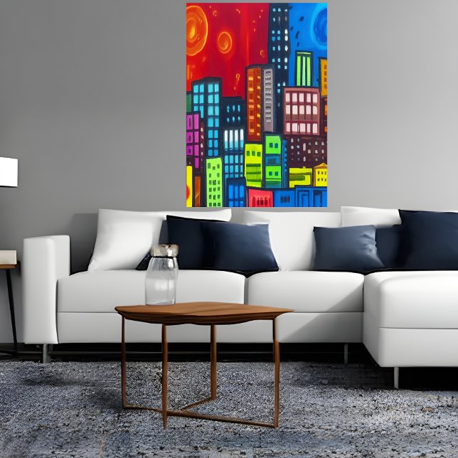 Färgskapande stadskonst | AI Art Poster (Skapare uppladdad)