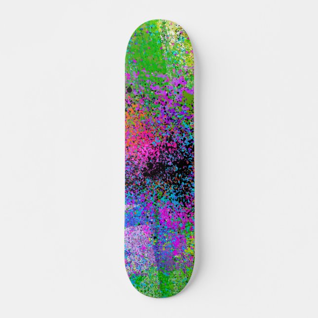 FÄRGSKATEBORD FÖR FÄRGMODERN ABSTRAKT PAINT SPLATT MINI SKATEBOARD BRÄDA 18,5 CM (Framsida)