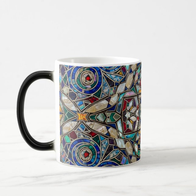 färgskiftande mosaikfärgat glaskeramiskt mugg (Vänster)
