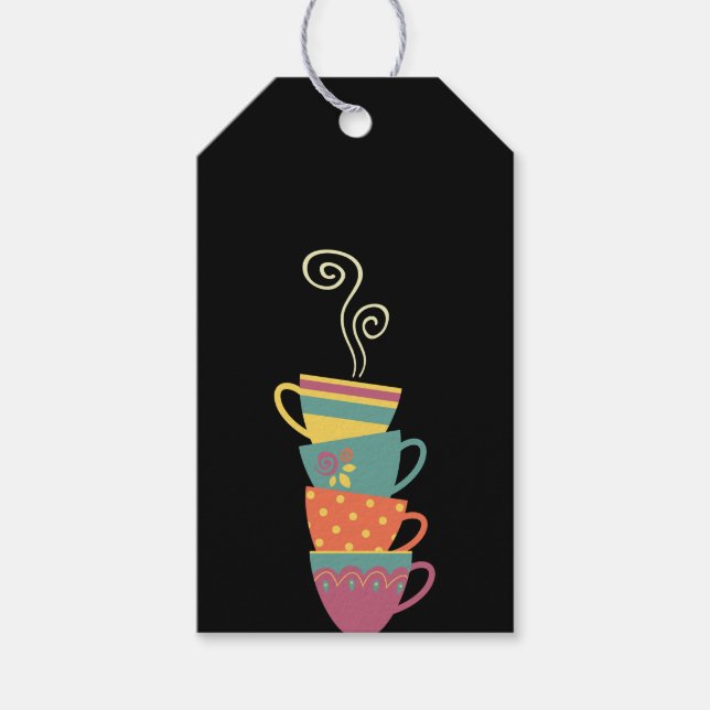 Färgskiktat mugg, kopp-ånga från återkaffe presentetikett (Framsidan)